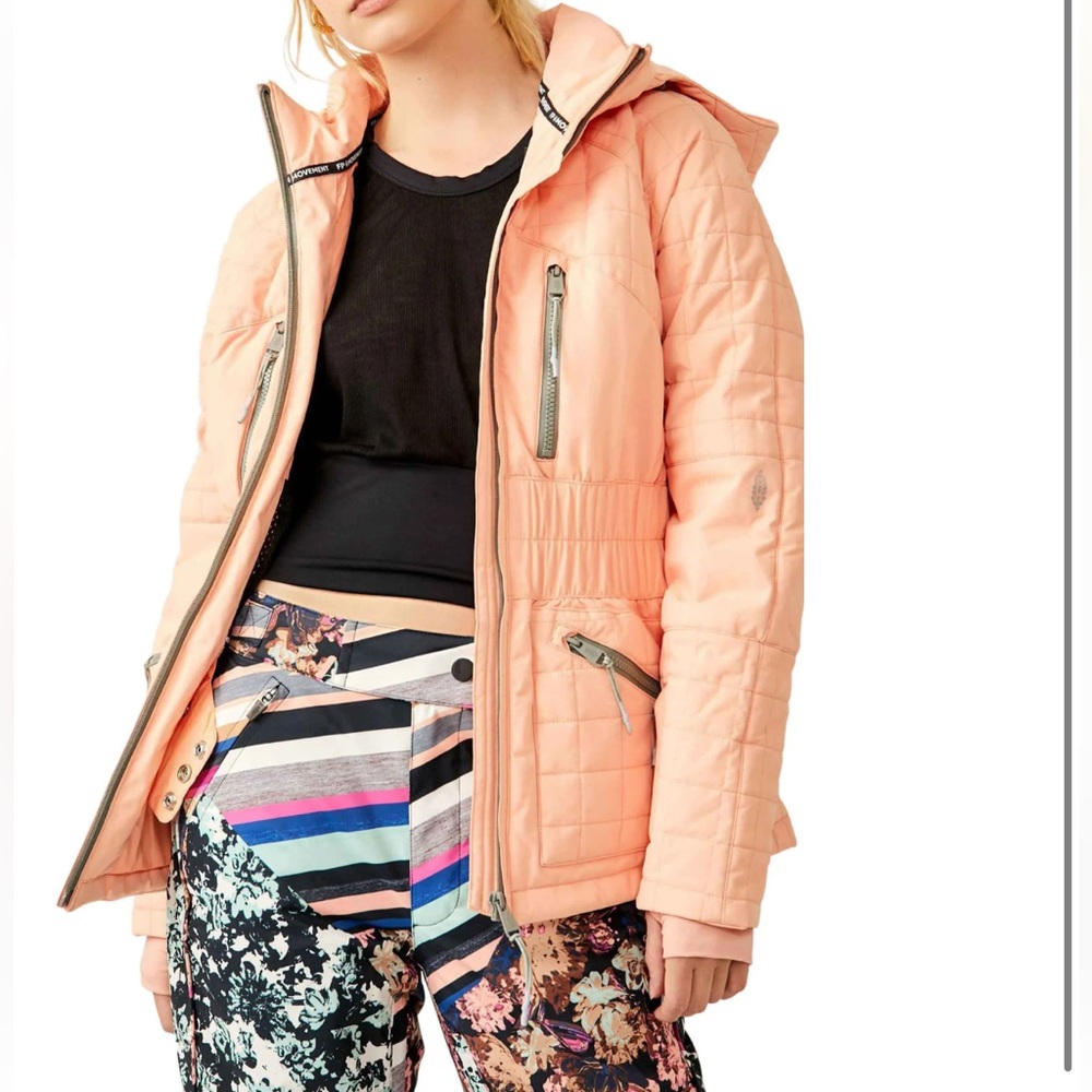 Free people All Prepped Quilted Waterproof Snow Jacket with Removable Hood in M